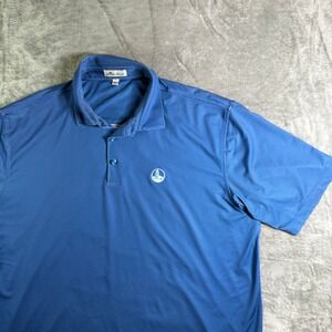 Peter Millar LightHouse Embroidered Golf Polo Shirt Performance Stretch Blue XL
